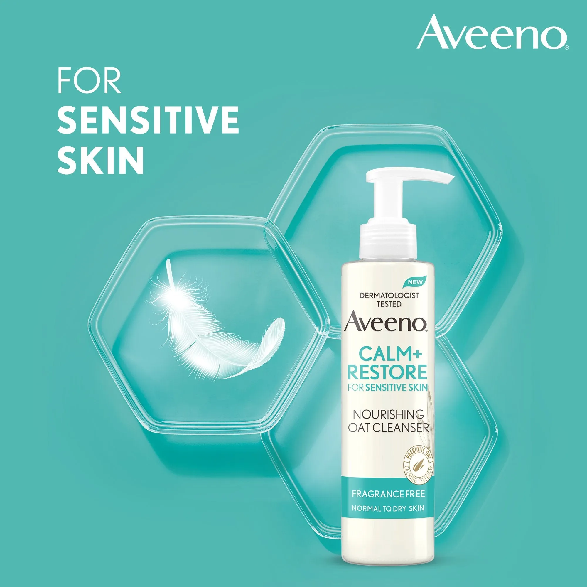 AVEENO (UK) CALM   RESTORE™ NOURISHING OAT CLEANSER, FOR SENSITIVE SKIN