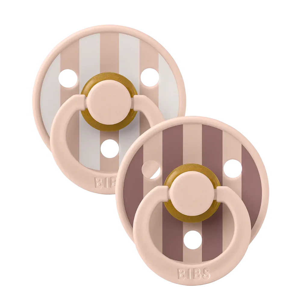 BiBS Pacifier Studio Colour 2 Pack Block - Blush Mix