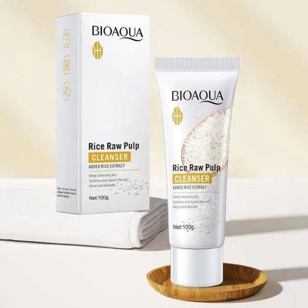 Bioaqua Rice Raw Pulp Cleanser For Skin Whitening 100g