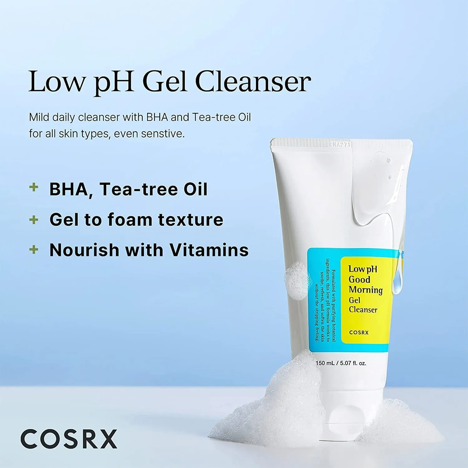 Cosrx Low pH Good Morning Gel Cleanser 5.07oz/ 150ml
