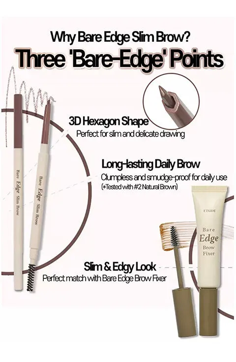 [ETUDE] Bare Edge Slim Brow -(4colors)
