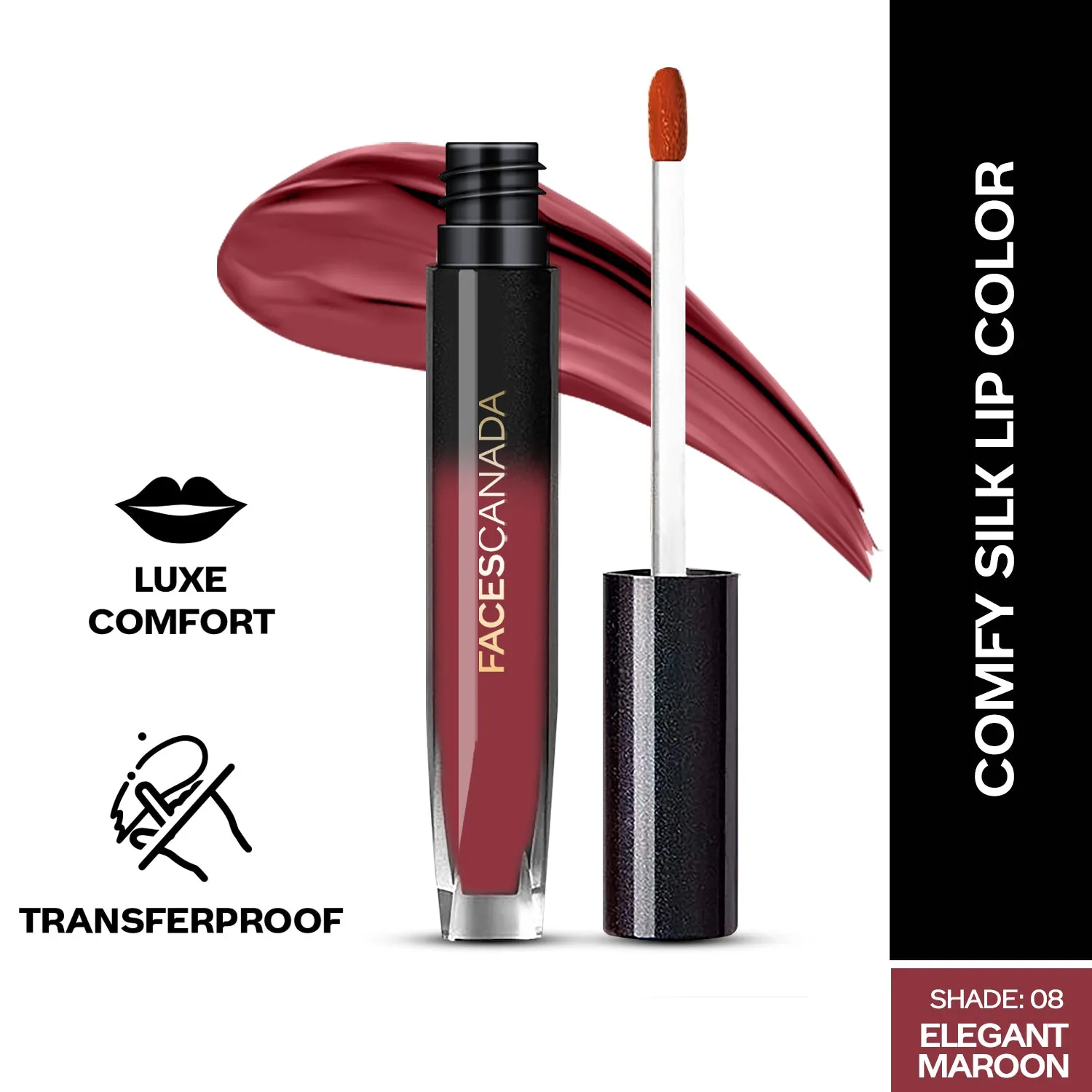 FC Comfy Silk Liquid Lip Color- Elegant Maroon 08