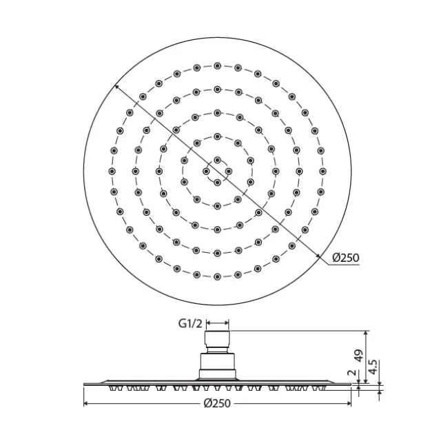 Fienza Kaya Round Shower Head 250mm Gun Metal