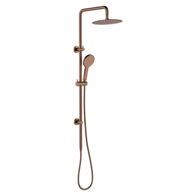 Fienza Kaya Twin Rail Shower Brushed Copper