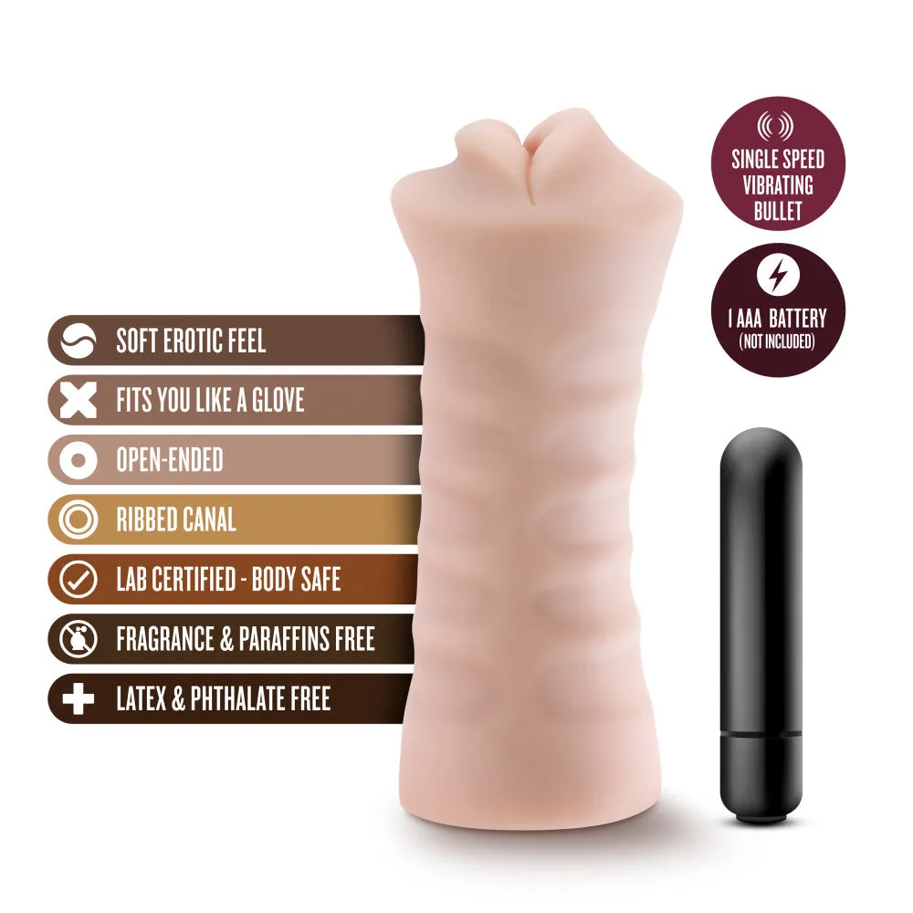 M For Men By Blush® | Skye Realistic Vanilla Vibrating Masturbator / Stroker