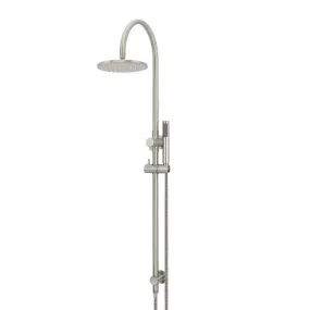 Meir Gooseneck Shower Set with 200mm rose, Single-Function Hand Shower Brushed Nickel