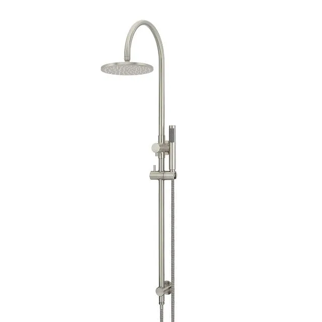 Meir Gooseneck Shower Set with 200mm rose, Single-Function Hand Shower Brushed Nickel