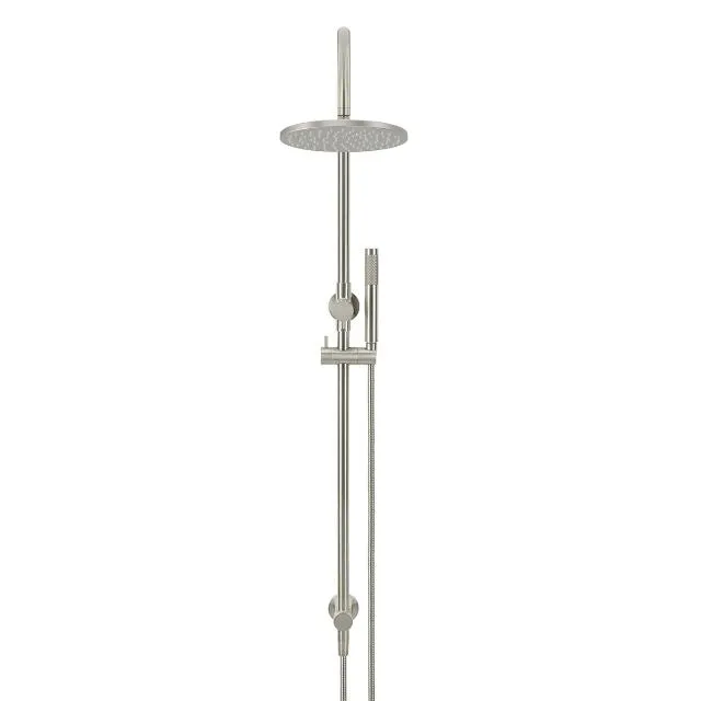 Meir Gooseneck Shower Set with 200mm rose, Single-Function Hand Shower Brushed Nickel