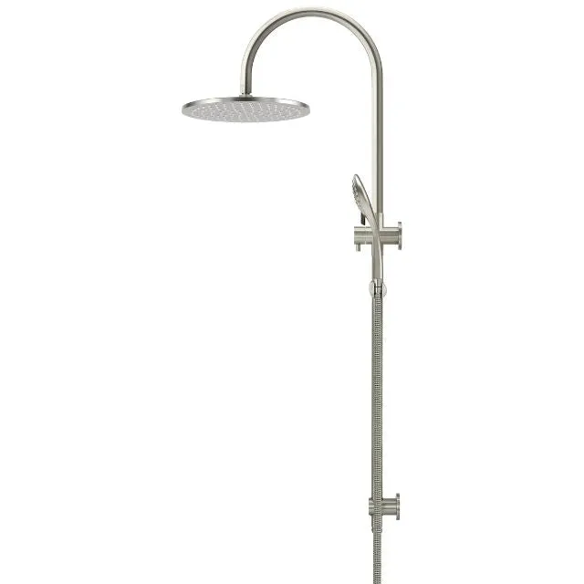 Meir Gooseneck Shower Set with 300mm rose, Three-Function Hand Shower Brushed Nickel