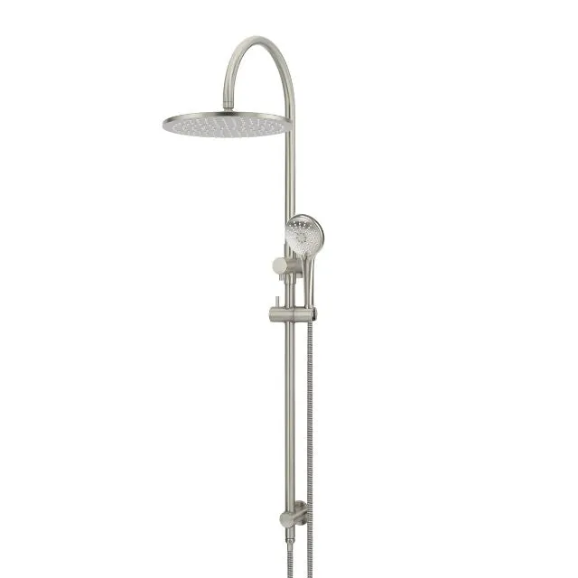Meir Gooseneck Shower Set with 300mm rose, Three-Function Hand Shower Brushed Nickel