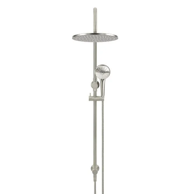 Meir Gooseneck Shower Set with 300mm rose, Three-Function Hand Shower Brushed Nickel