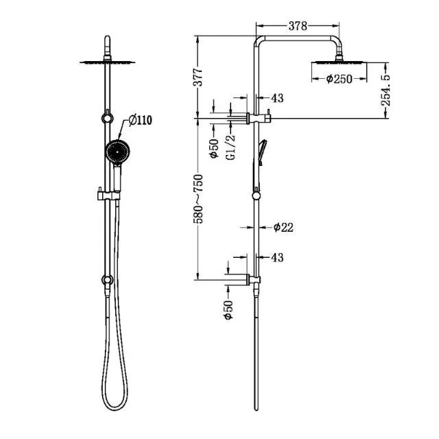 Nero Round Project Twin Shower 4 Star Rating Chrome