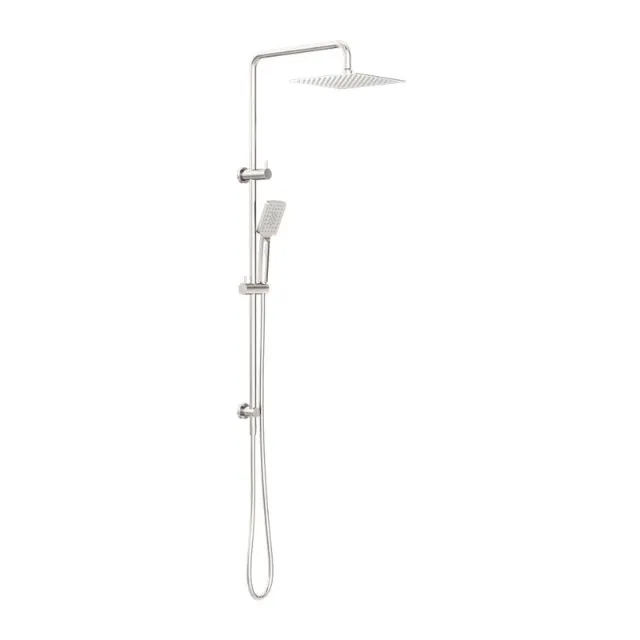 Nero Square Project Twin Shower Brushed Nickel