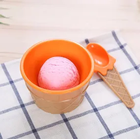 New 1 Set Kids Ice Cream Bowl Spoon Set