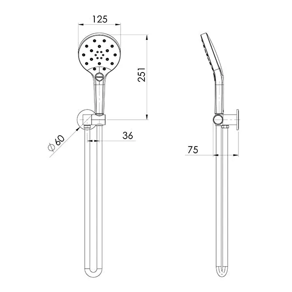 Phoenix Tapware Oxley Hand Shower Matte Black