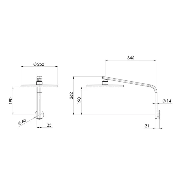 Phoenix Tapware Oxley High-Rise Shower Arm & Rose Chrome