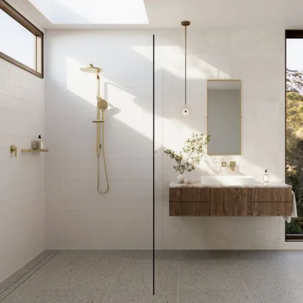 Phoenix Tapware Oxley Twin Rail Shower Brushed Gold
