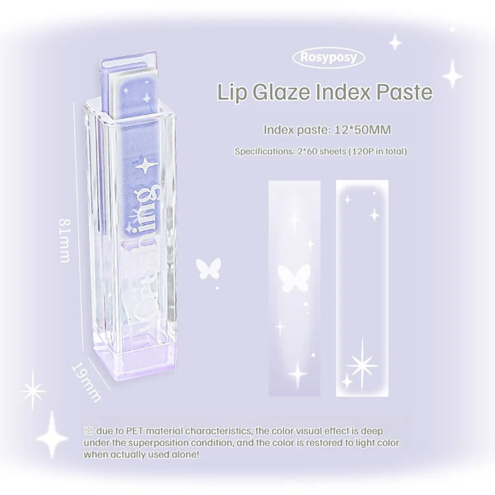 RosyPosy Girly Heart Lip Glaze Index Sticker Pink Color Student Stationery Office Stationery