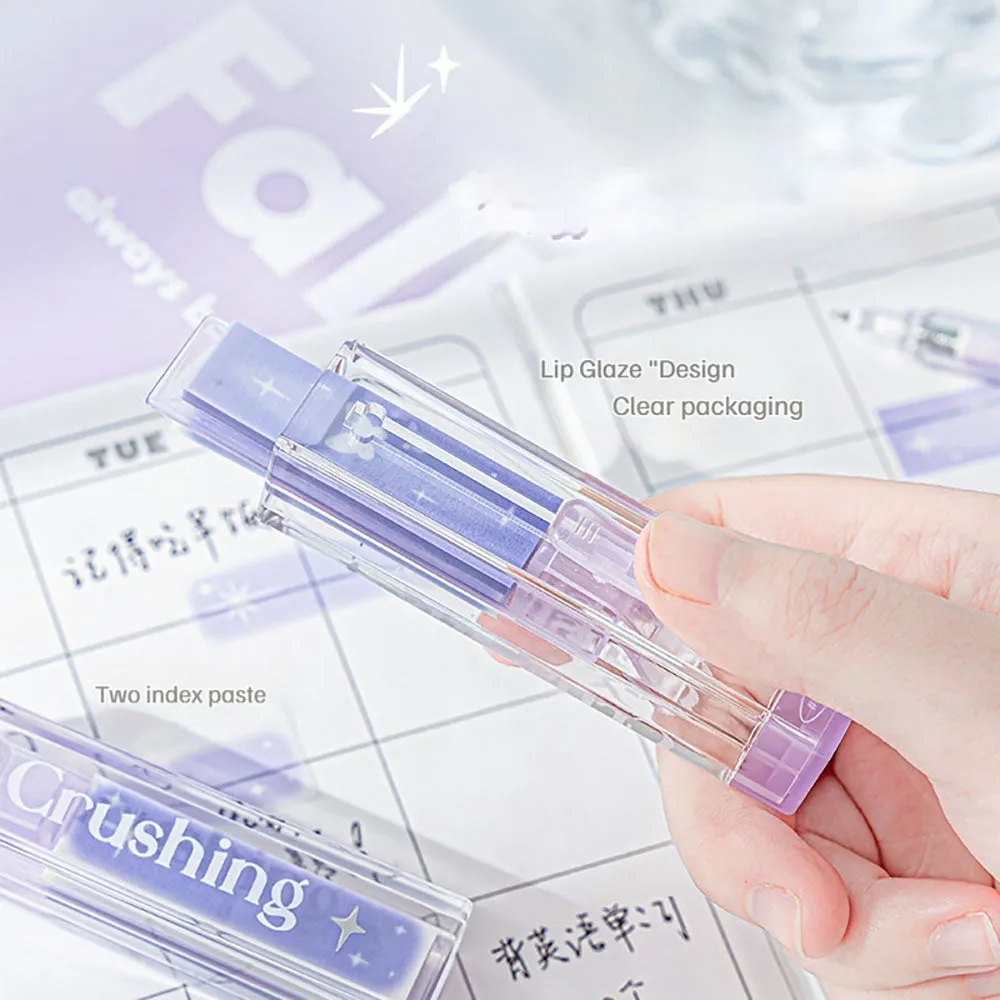 RosyPosy Girly Heart Lip Glaze Index Sticker Pink Color Student Stationery Office Stationery