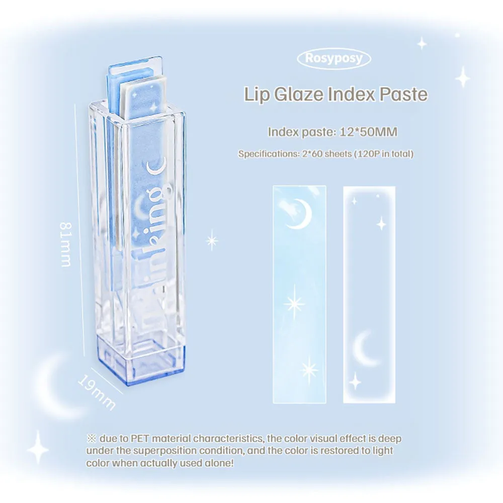 RosyPosy Girly Heart Lip Glaze Index Sticker Pink Color Student Stationery Office Stationery
