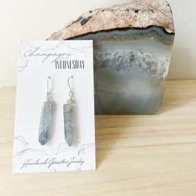 Smooth Kyanite Points Earrings in Gold or Silver