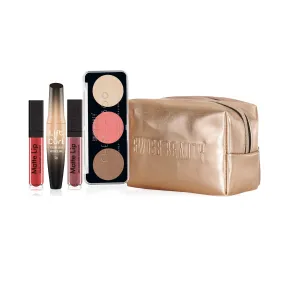 Swiss Beauty Love All Makeup Kit | 2 Waterproof Lipsticks, Volumizing & Curling Mascara, 3-In-1 Face Palette with Bronzer, Highlighter and Blush| Makeup Gift Set